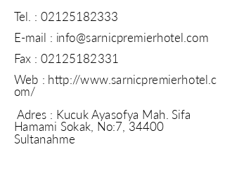Sarn Premier Otel iletiim bilgileri